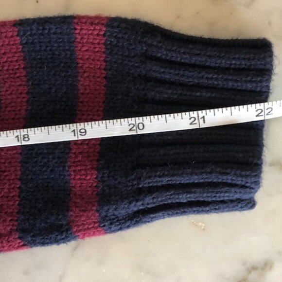 RALPH LAUREN POLO Cotton Crewneck Blue Red Stripe Sweater Boy Large - Picture 12 of 15